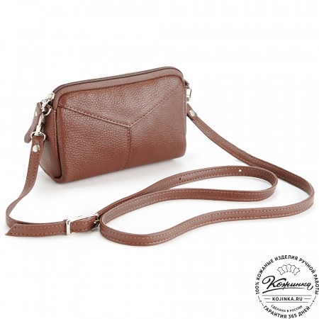 Кожаный клатч "Марта" (светло-коричневый)